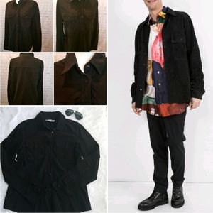 GENUINE Unisex Goat Suede Leather Shirt Overshirt